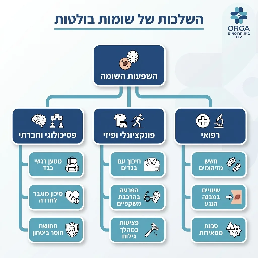 אינפוגרפיקה — השלכות של שומות בולטות: השפעות השומה