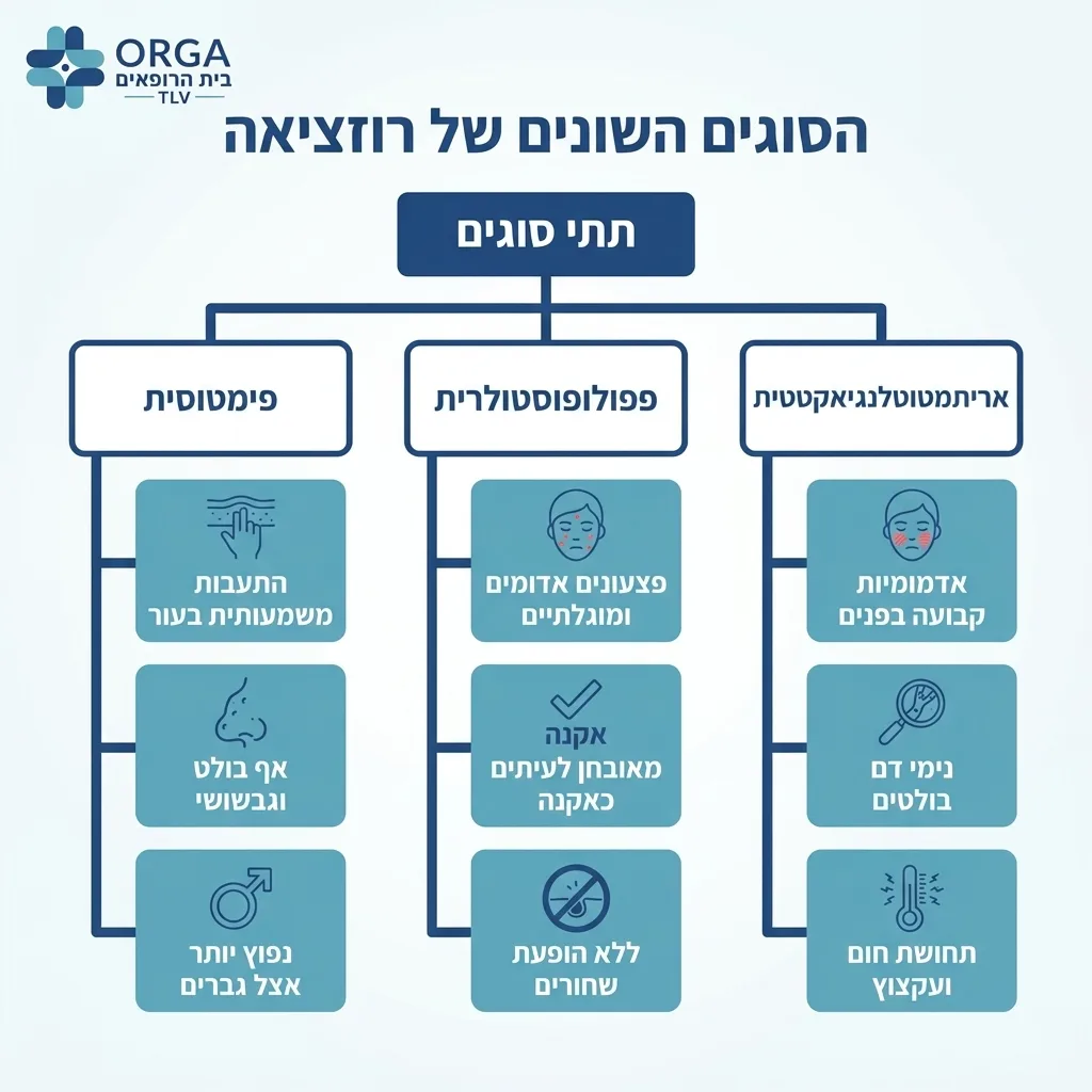 אינפוגרפיקה — הסוגים השונים של רוזציאה: תתי סוגים