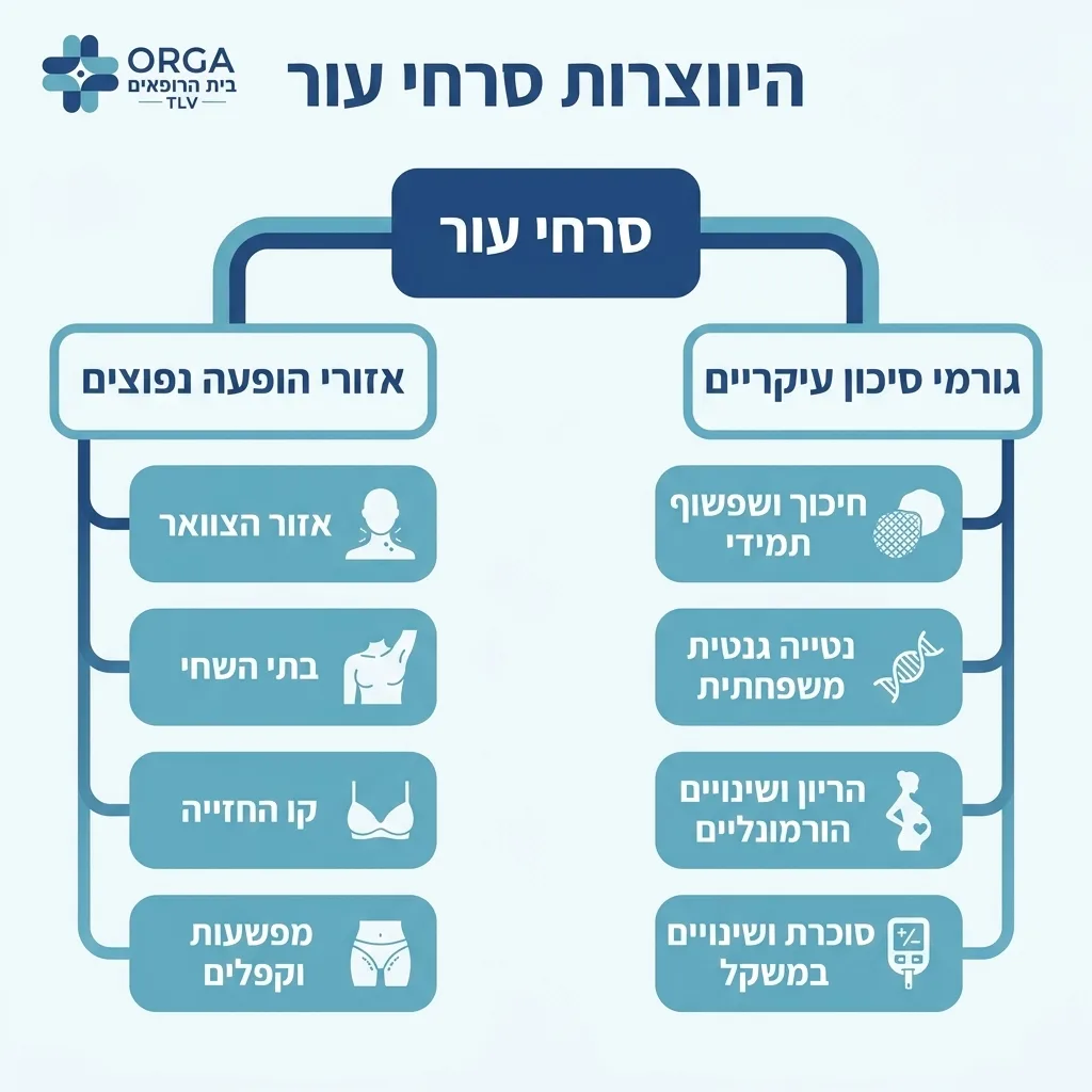 אינפוגרפיקה — היווצרות סרחי עור: סרחי עור